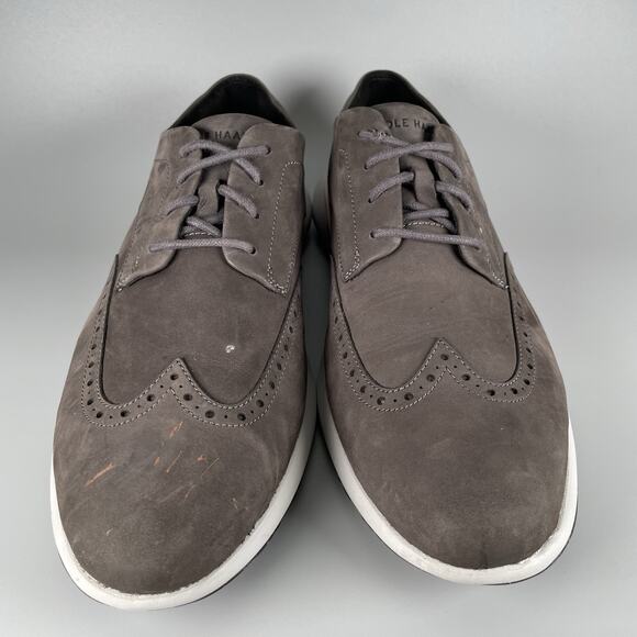 Cole Haan GrandTroy Men’s Size 12 M Gray Suede Casual Oxford Dress Sneakers GUC main image 4